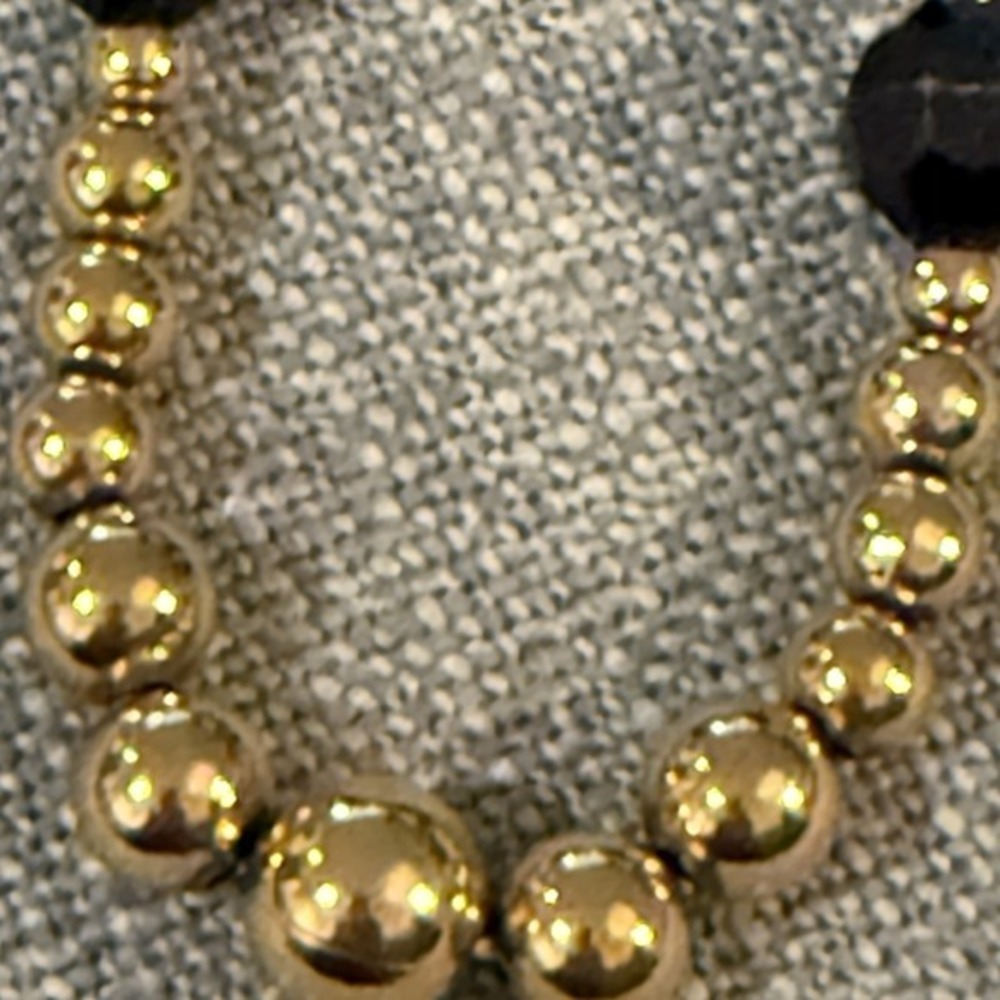 Park Lane Black And Gold Bead Peach‎ Dangles Leather And Gold Three Necklaces - Picture 4 of 7